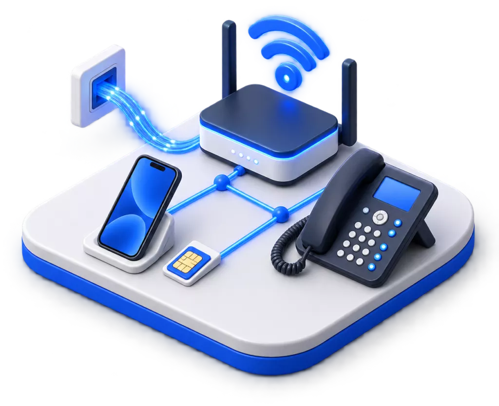Mobilfunk, Festnetz und Glasfaser