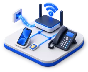 Mobilfunk, Festnetz und Glasfaser