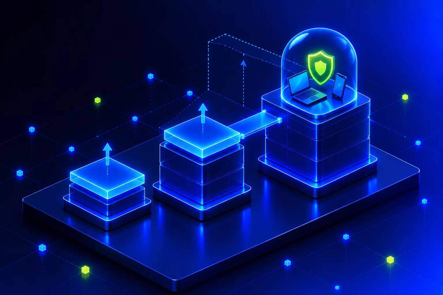 Microsoft 365 Preiserhöhung: drei Lizenzstufen als Podeste, die beiden kleineren sind gewachsen, der Abstand zur höchsten Stufe mit Schutzschild ist kleiner geworden